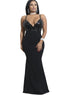 Sexy Black V Neck Sequins Sheath Prom Dress LBQ0070